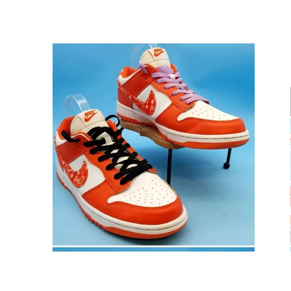 Nike Dunk Low Paisley Pack Orange Sneakers - Size 8